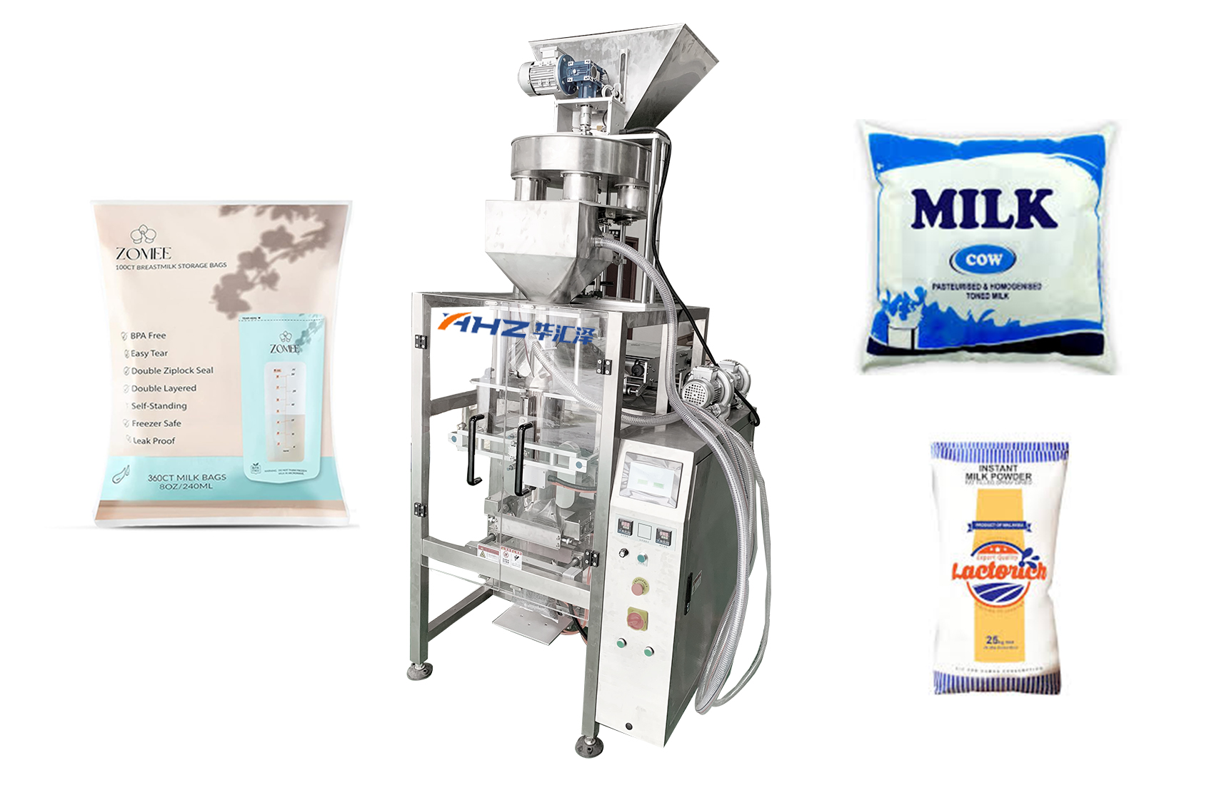 Vertical liquid milk packaging machine